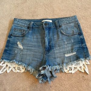 High rise jean shorts